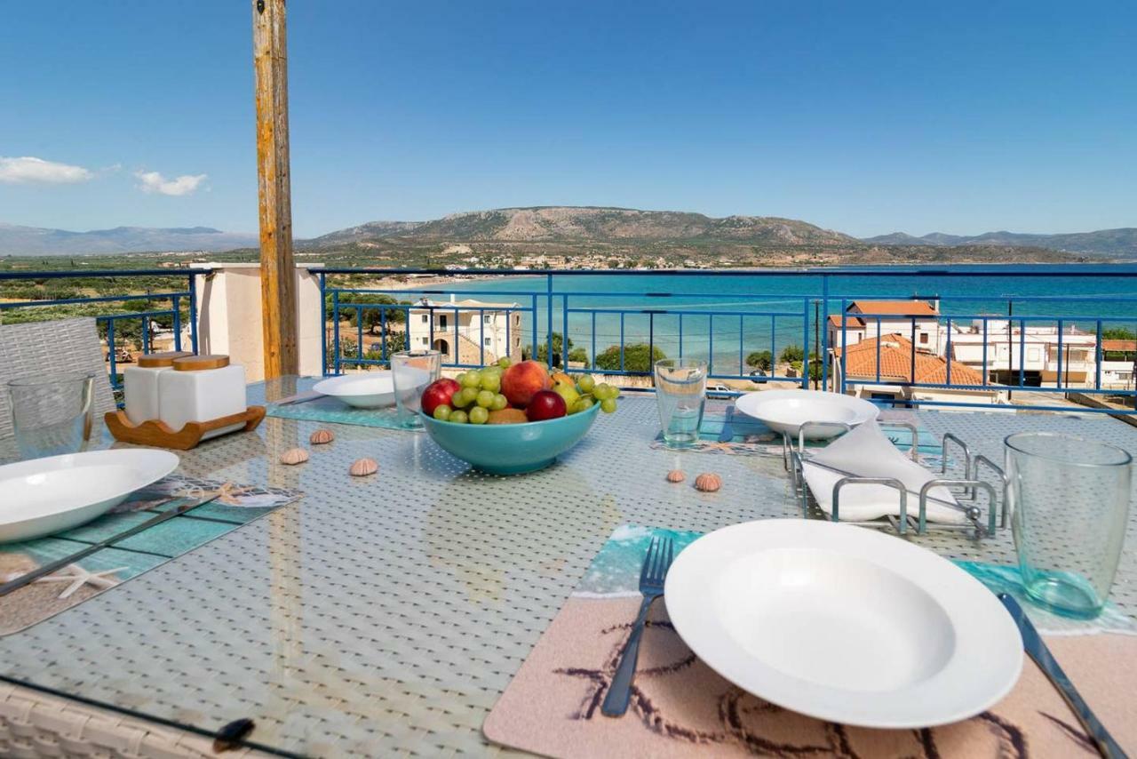 Seaview Flat Steps To The Beach Karavostasi  Bagian luar foto