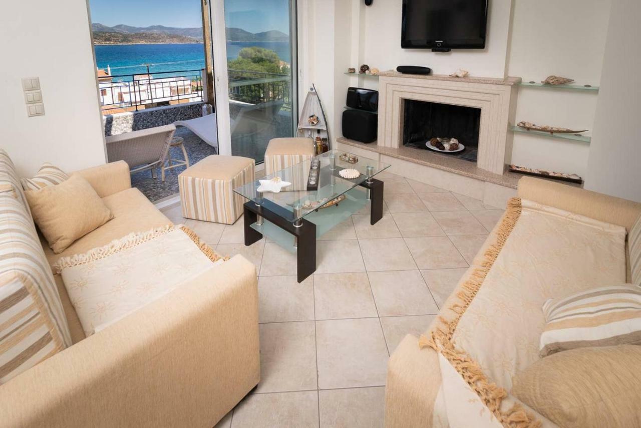 Seaview Flat Steps To The Beach Karavostasi  Bagian luar foto