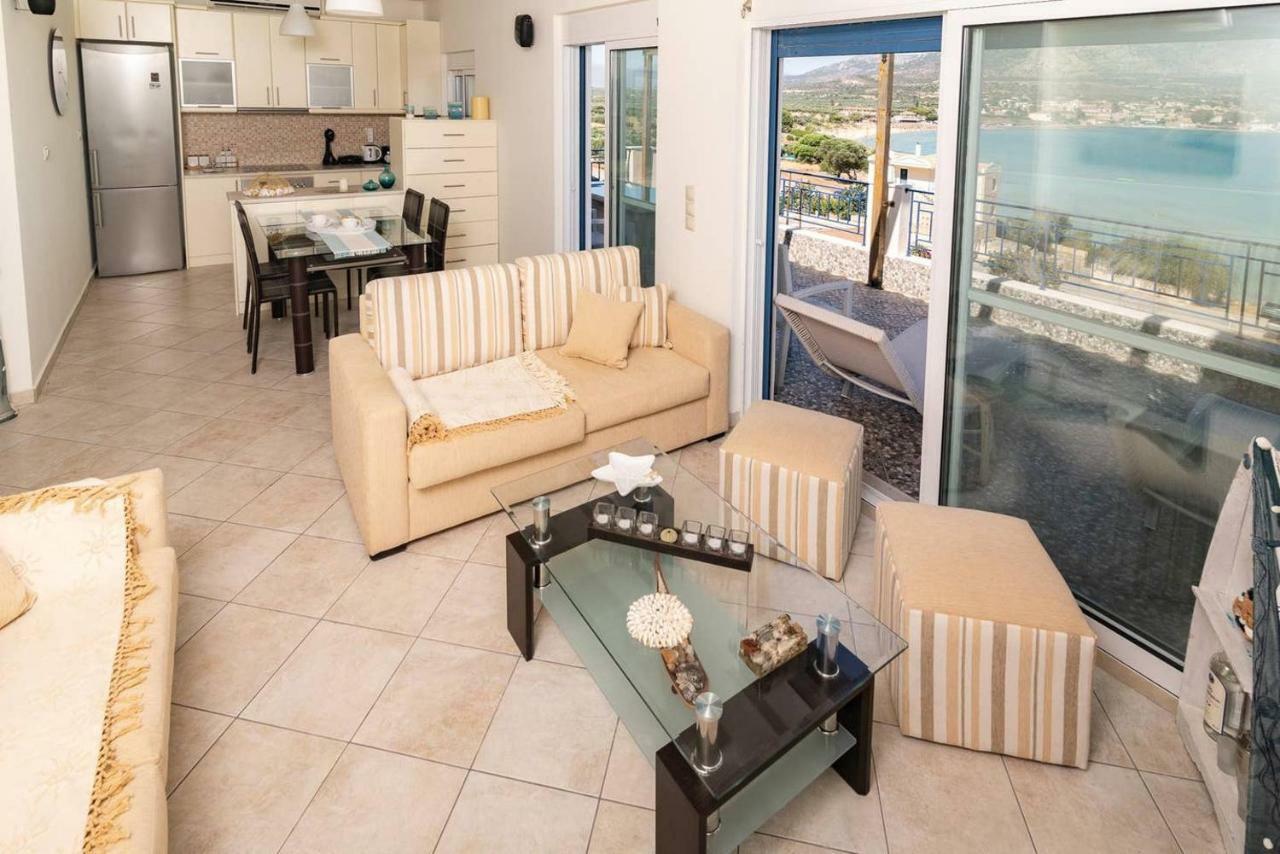 Seaview Flat Steps To The Beach Karavostasi  Bagian luar foto