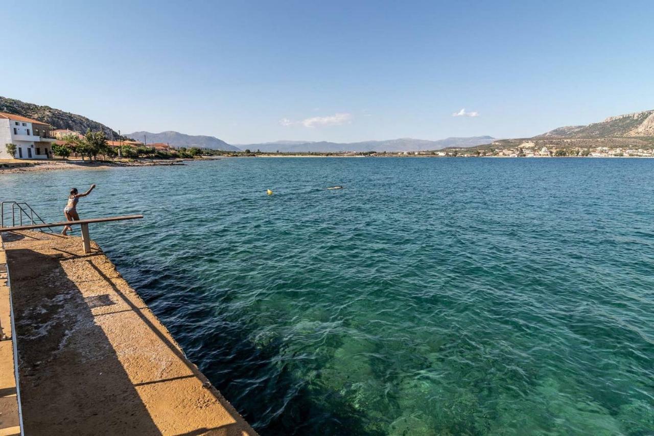 Seaview Flat Steps To The Beach Karavostasi  Bagian luar foto
