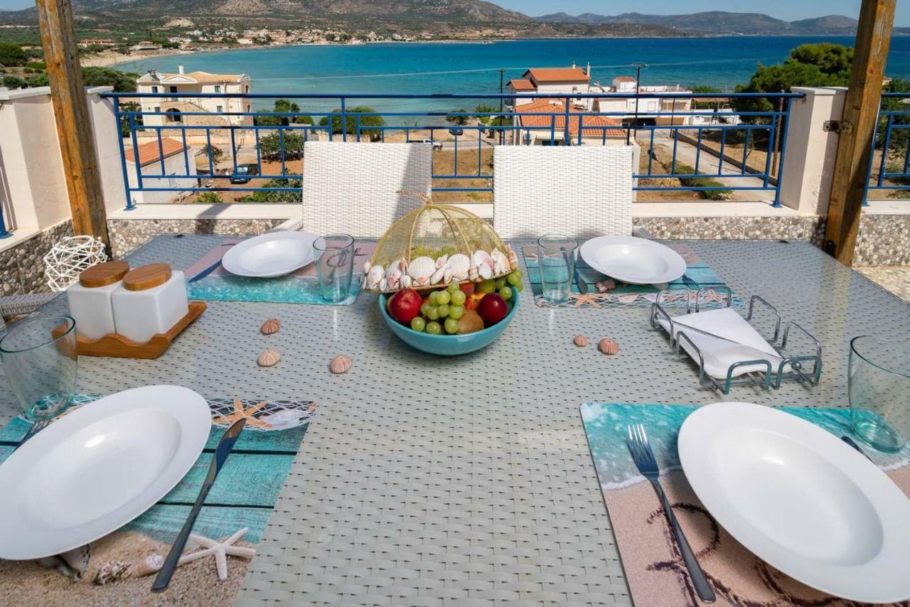 Seaview Flat Steps To The Beach Karavostasi  Bagian luar foto